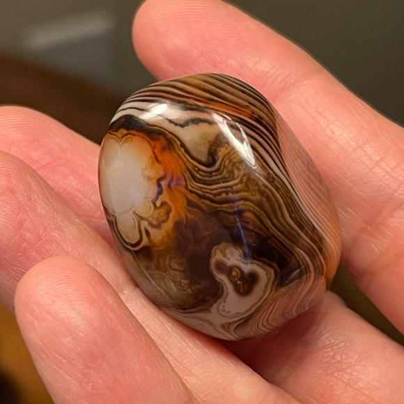 2 x tumbled polished natural banded agate sardonyx stones - Picture 6 of 7